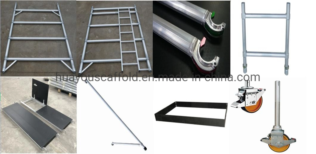 En1004 Aluminum Scaffold Mobile Tower Ringlock System Aluminum Scaffolding for Construction